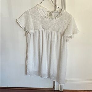 White Ruffled Women's Top